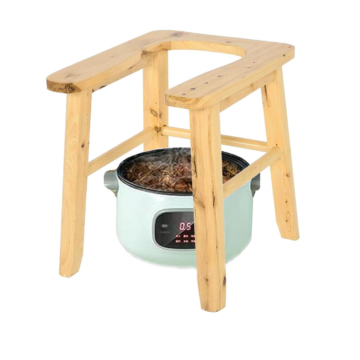 AMGBYMGB Wooden U-Shape Steam Seat with Four Legs,Yoni Steamer Chair,Yoni Steam Seat,V Steaming Chair,Three-Dimensional Toilet,Steaming Chair V Steam at Home Kit 13.4x11.8x15.7“LxWxH(No Steamer)-image-1