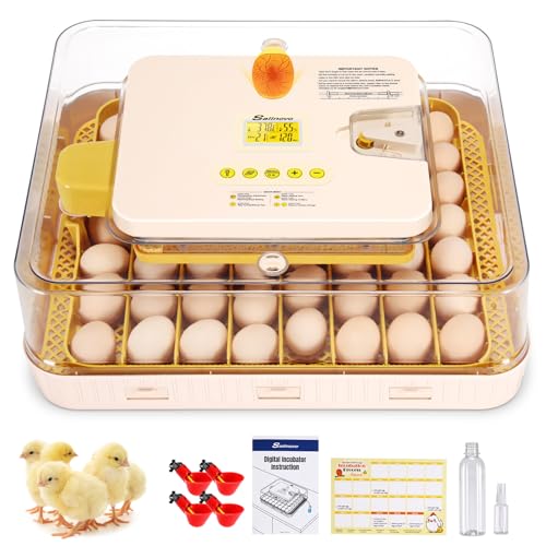 Sailnovo Incubadoras de Huevos Automaticas, Incubadora de 56 Huevos con Volteo Automático de Huevos y Humidificación automática, Incubadora para Huevos de Gallina, Codorniz, Pato, Blanco