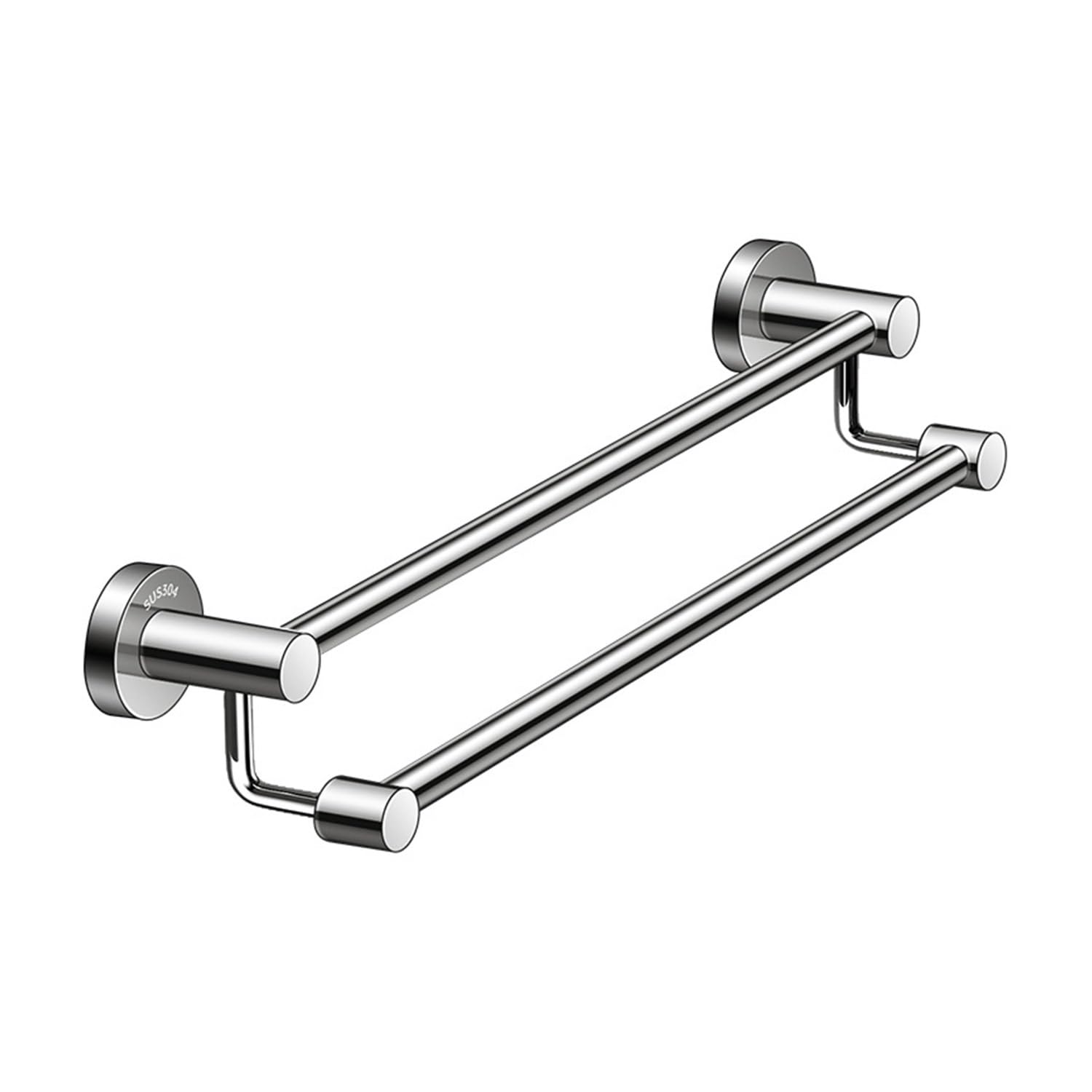 LMYSXAOZ Towel Rails Bars Bathroom Space-Saving Double Holder Wall Mounted Stainless Steel Rack Hanger For Kitchen Toilet Hotel(60cm/23.6in)