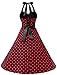 Vintage Cocktail Dress 50s Dresses for Women Retro Halter Rockabilly Homecoming Dress 1950s Pinup Homecoming Dress Black Red Dot M