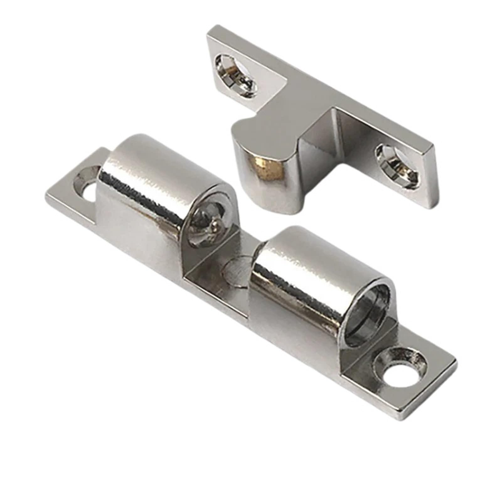 Huwoyg One Color 6Pcs Furniture Door Ball Latch Brass Double Roller Spring Catch Latches Cabinet Closet Adjustable Tension For Cabinet Closet