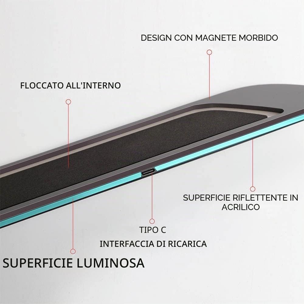 Battitacco per Tesla Model Y, 4 Pezzi, Protezioni per Battitacco, Induzione Magnetica, Luce LED, Barra Illuminata per Soglia Auto, Accessori Auto
