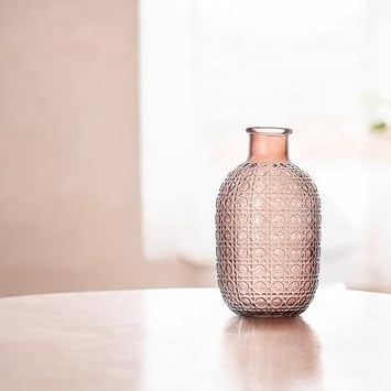 BakGelAl Elegant Amber Cam Vazo – Retro Tasarımıyla Şıklığı ve Zarafeti Yansıtan Modern Dekorasyon Unsuru, Anneler Günü Hediyesi