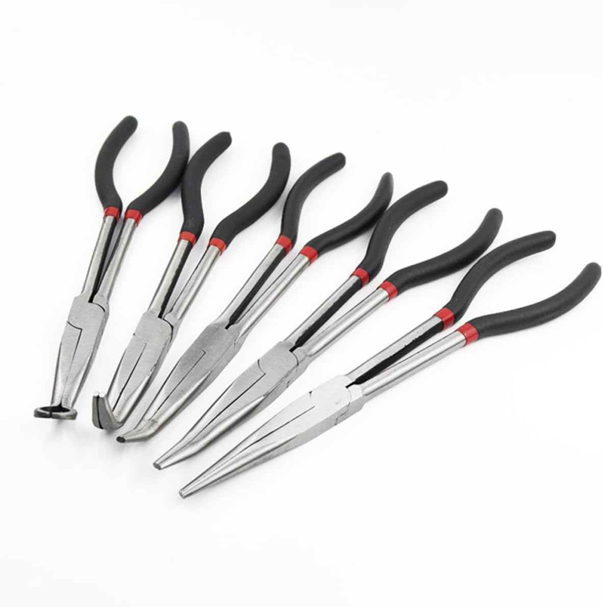 BESPORTBLE Extra Long Black Plier Tool with Engineering Arc Handle Design and Steel Construction for Mechanic Equipment Repairing and Manual Wiring Crimping Clamp