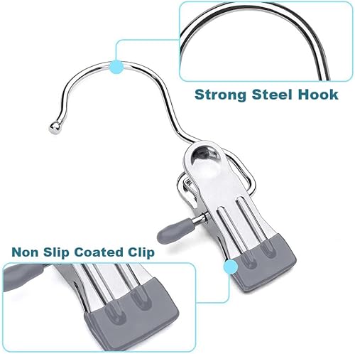 Miniatura 5 de Paquete de 20 ganchos para botas para colgar en el armario, ganchos para sombreros, pantalones, toallas, calcetines, bolsos, bolsos, ropa interior