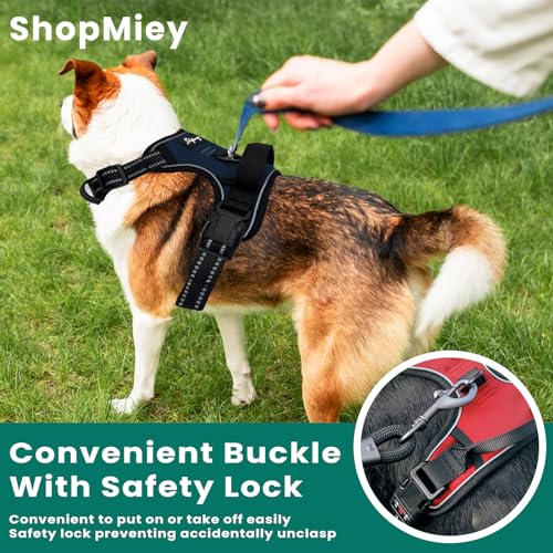 ShopMiey Dog Harness No Pull Pet Harness with 2 Leash Clips, Adjustable Soft Padded Pet Vest - Image 3