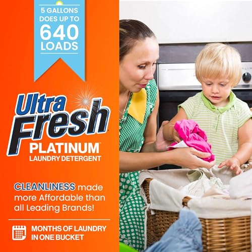 Image of Ultra Fresh 6X Platinum OXY Color-Safe Liquid Laundry Detergent, 5 Gallon