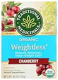 Traditional Medicinals Organic Weightless Cranberry Herbal Tea, Relieves Temporary Water Weight Gain, (Pack of 1) - 16 Tea Bags