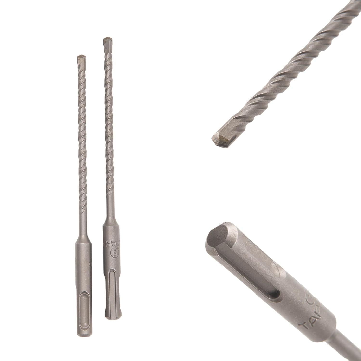 TAPARIA 5 mm Flat Tip SDS Plus Hammer Drill Bit for Concrete Drilling (HDF 5160, 5x100x160 mm, Pack of 2)-Spiral Flute Type-Home, DIY, Professional Brick, Wall, Masonary-Drilling-image-12