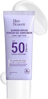 Blue Heaven Barrier Repair Korean Gel Sunscreen SPF50 PA ++++ | UVA & UVB Sun Protection & Blue Light Protection| Infused ... Price In India