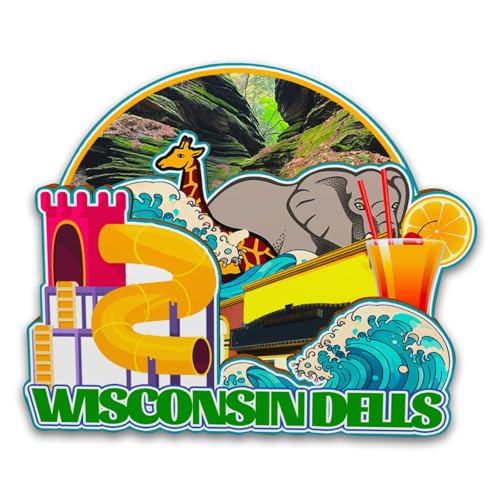Imán Decorativo de Nevera Wisconsin Dells Madera 3D miniatura 1