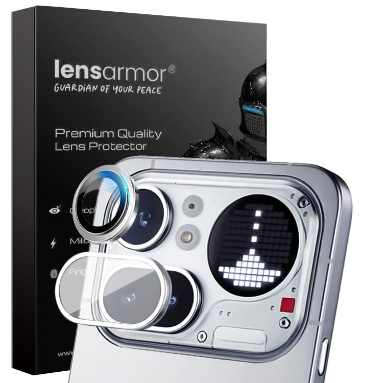Image of Lensarmor Camera Lens Protector Compatible with Nothing Phone (4a) Pro, Silver, Full Camera Protection Glass, Scratch Resistant, HD Clear, Easy Install