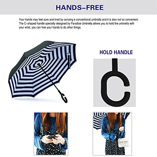 Image of SIEPASA Automatic Open Close Compact Travel Umbrella with Wind Vent Umbrella big size Lightweight Windproof Folding for men Women