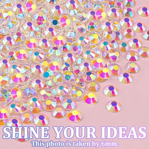 Image of 25000Pcs Resin Jelly Rhinestones for Crafting, Transparent AB 2-6mm Mixed Sizes Non Hotfix Flatback Gems, Bedazzling Crystal for DIY Crafts Clothing Tumblers Mugs Shoes Fabric Nail Art