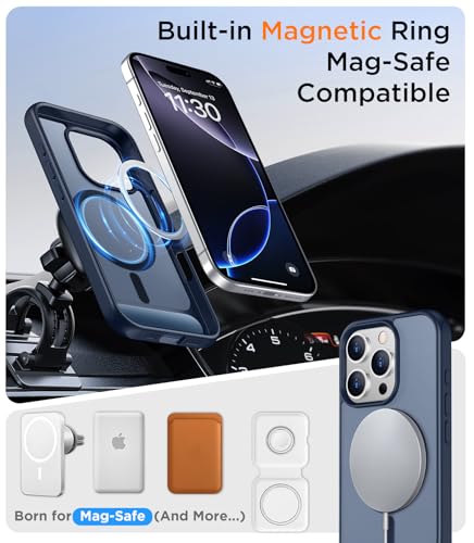 Image of Magnetic Compatible with iPhone 16 Pro Max Case, [Built-in Invisible Kickstand][Compatible with MagSafe] [Military Grade Shockproof] Slim Translucent Matte Phone Case for iPhone 16 Pro Max 6.9 inch