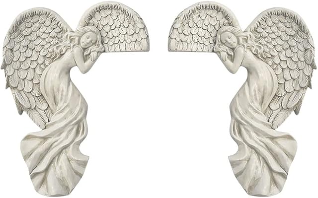 GUUTOP Vintage Angels Door Frames Decoration, 2 Pack Door Frame Angel Wings Sculpture, Small Angel Wings Wall Sculpture, Unique Home Decoration Wall Sculpture