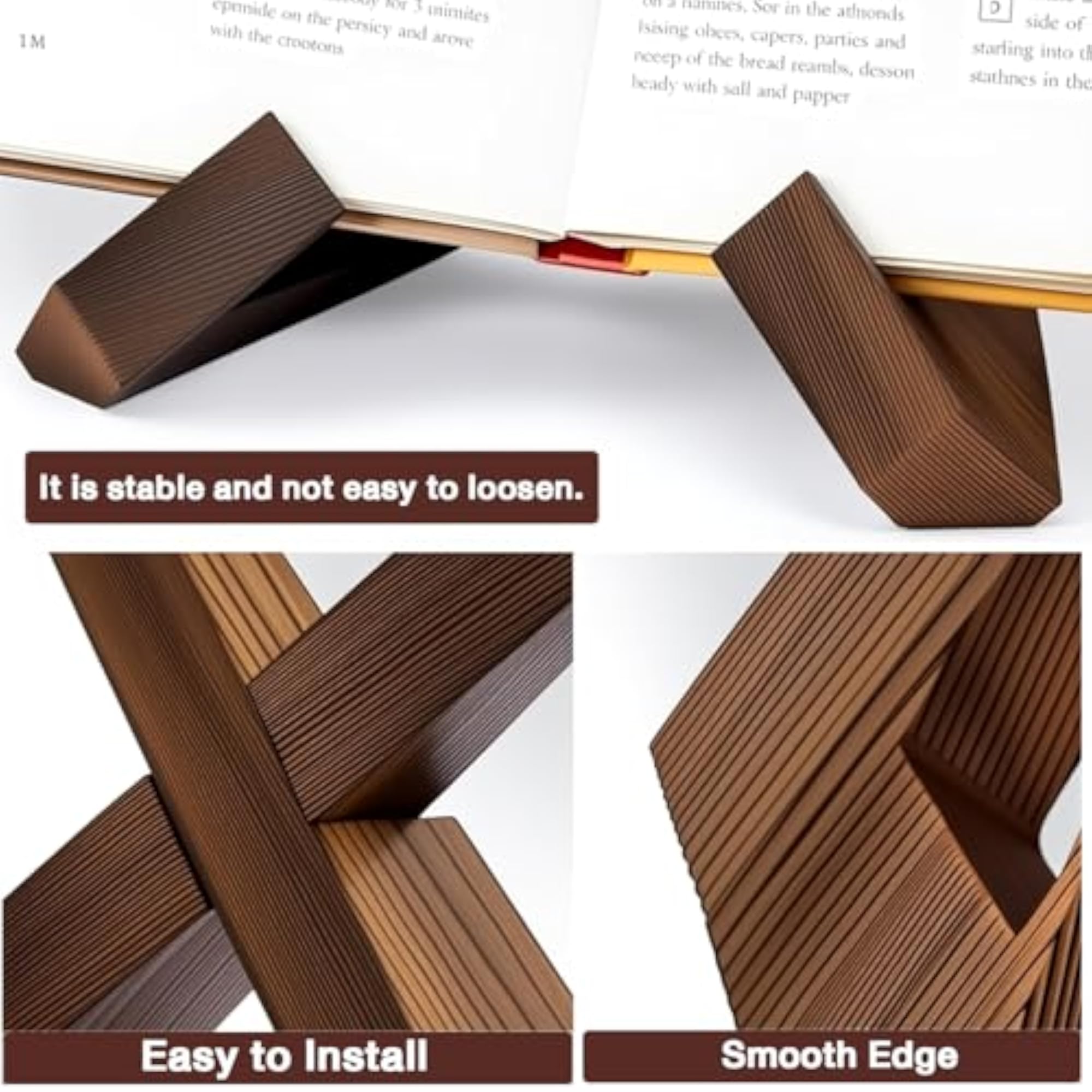 6.5 inch Wooden Plate Stand for Cookbook Display