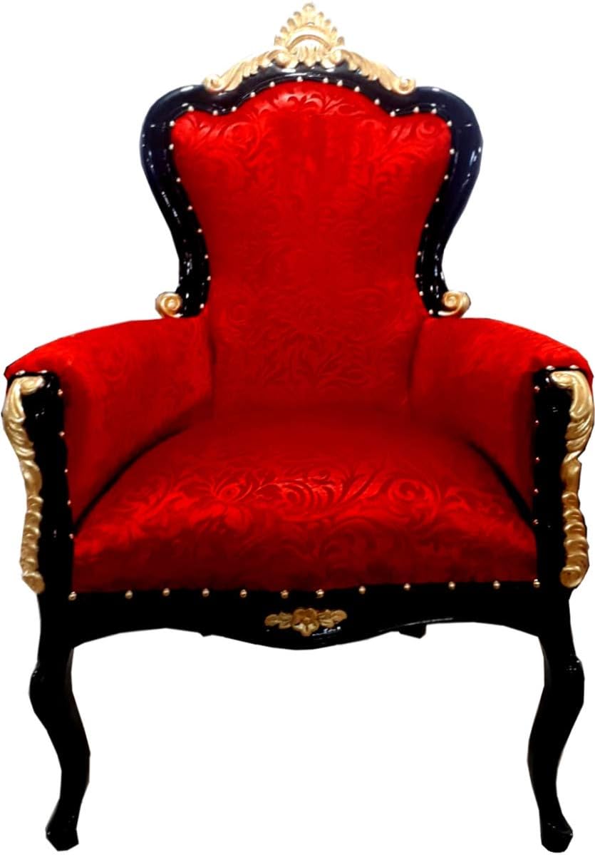 Harald Glööckler Pompöös by Casa Padrino sillón Barroco de Lujo Bergere Rojo/Dorado - sillón Barroco Pompööser