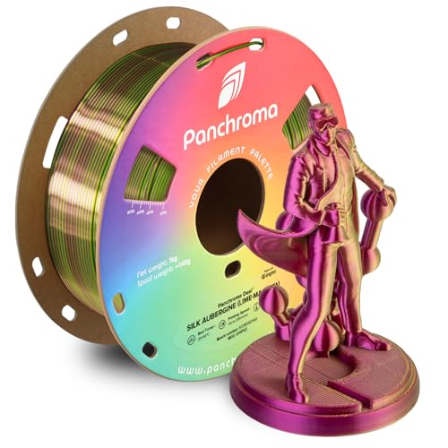 Polymaker Panchroma Dual Silk PLA 3D Printing Filament, 1.75mm 1kg, Silk Aubergine (Lime-Magenta), New and Improved Formula, Better Strength, Printing Speed & Clog-Free, Works in Most FDM 3D Printers