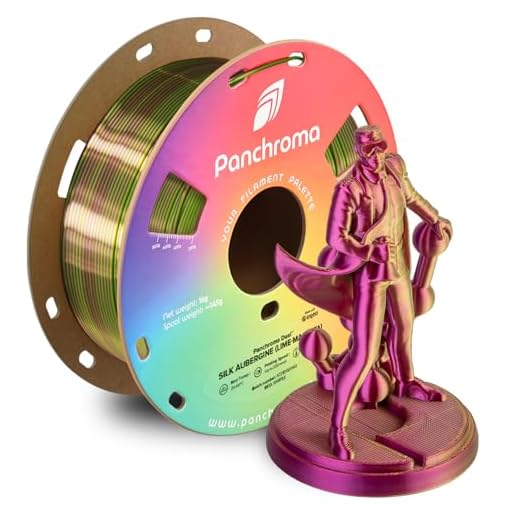 Polymaker Panchroma Dual Silk PLA 3D Printing Filament, 1.75mm 1kg, Silk Aubergine (Lime-Magenta), New and Improved Formula, Better Strength, Printing Speed & Clog-Free, Works in Most FDM 3D Printers