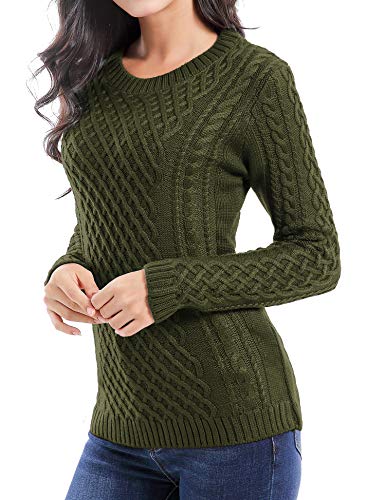 Image of v28 Women Crew Neck Knit Stretchable Elasticity Long Sleeve Sweater Jumper Pullover