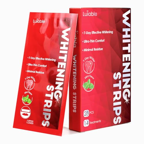 Image of Teeth Whitening Strips for Tooth White: Professional Dentist Formulated Teeth Whitener Enamel-Safe Non-Slip 28 Strips 14 Treatments