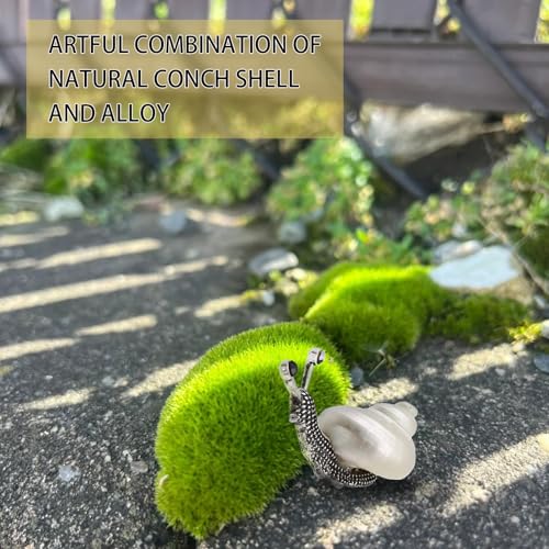 Image of ORIESSE Snail Air Vent Clip Natural Conch Shell Made Car Air Freshener Outlet Clip Cute Animal Car Accessories for Women Refillable Car Diffusers Clips (Pearlescent)