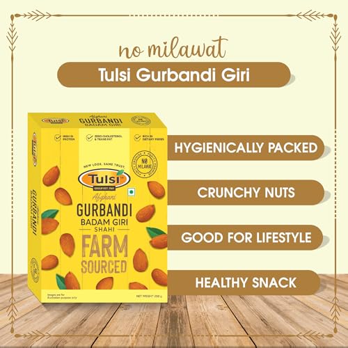 Image of Tulsi Badam Giri Gurbandi Shahi Raw Almonds 250g