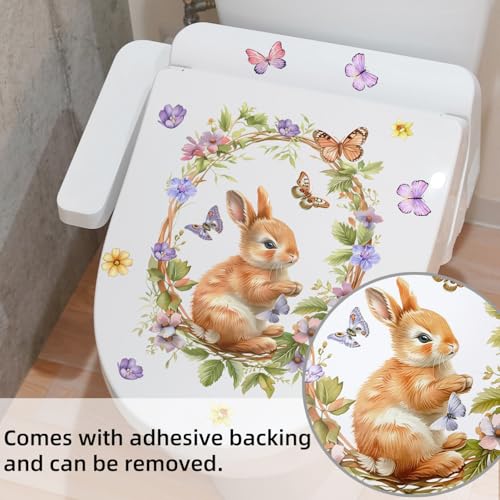 Vinilo decorativo Achang Conejo primaveral con corona floral miniatura 5