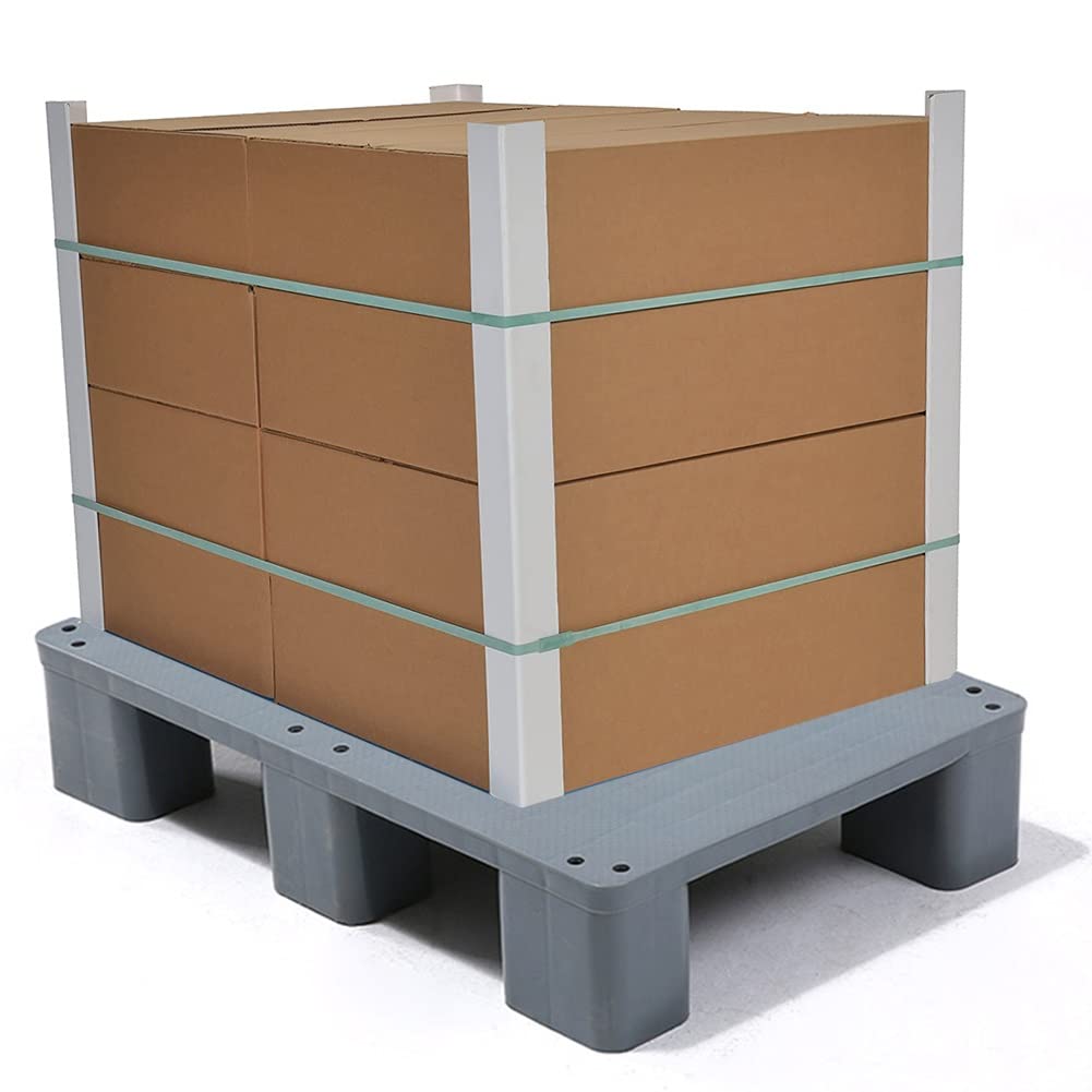 Paleta de plástico Heavy Du - Plataforma industrial y de almacén Sto a prueba de humedad, ideal para mover pieles y embalar, 80 x 60 x 12 cm, color gris