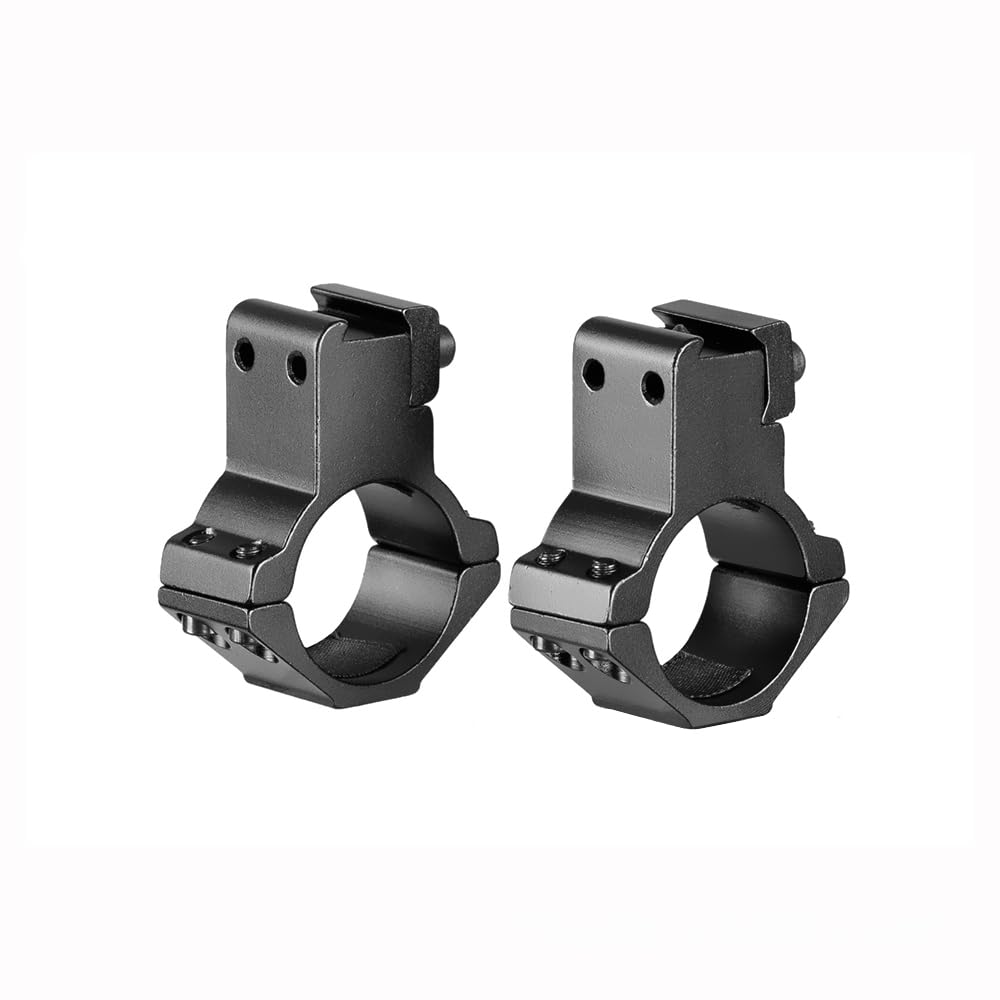 Anelli Portamirino Per Cannocchiale 25.4mm (1") | Profilo Alto/Largo Per Guide 11mm, 2 Pezzi Con Chiave, In Alluminio 6061, Nero