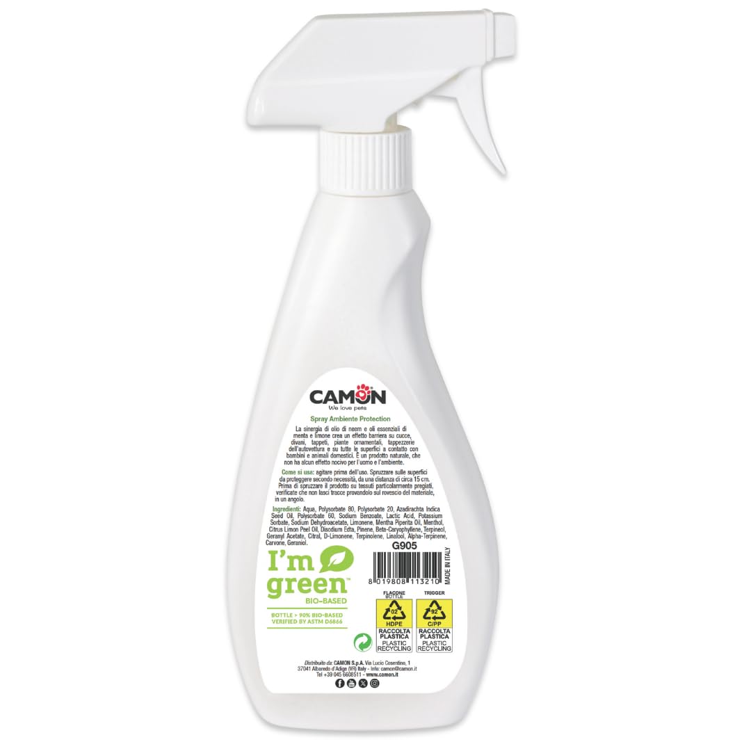 CAMON | Lozione Protezione Ambienti 500ml con Olio di Neem e Oli Essenziali, Repellente Insetti per Ambienti