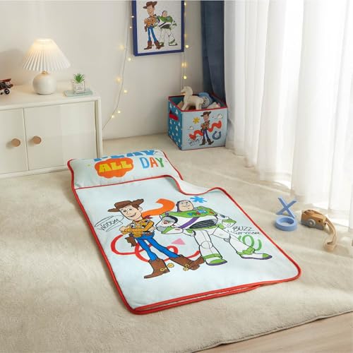 Image of Super Soft Plush Toddler Quilted Nap Mat with Built in Blanket and Pillow