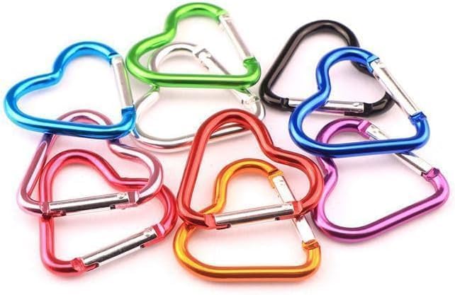 Pink Carabiner Clip, Heart Shaped Climbing Buckle, Aluminum Alloy Heavy Duty Keyring Hook for Camping Fishing Hiking Traveling Aluminum Key Chain Clip Accessories - Image 7