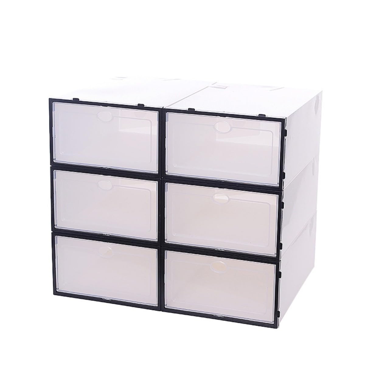 SUPVOX Scatole Porta Scarpe Trasparenti Spesse 6 Pezzi, Organizer Impilabile in Plastica Coperchio, Contenitori per Scarpe Maschili per Armadi, Scaffali e Cassetti, Soluzione Salvaspazio