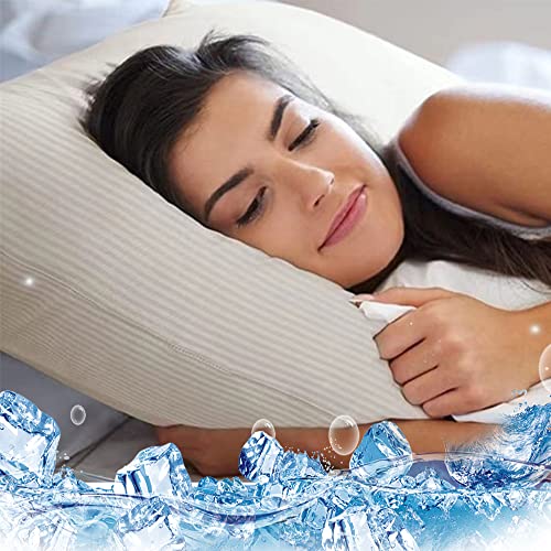 §zz.luxi 枕カバー 接触冷感 Q-Max0.55 43x63cm グレー 夏用 涼しい 熱中症対策 冷感 通気 吸湿 クール 速乾 静電気防止 抗菌 防臭