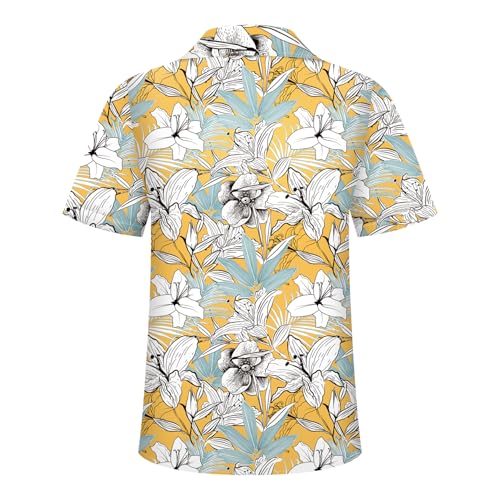 Image of Hawaiian Shirt for Men Tropical Shirts Summer Beach Button Down Short Sleeve Luau Aloha Floral Cruise Vacation Outfit 2026