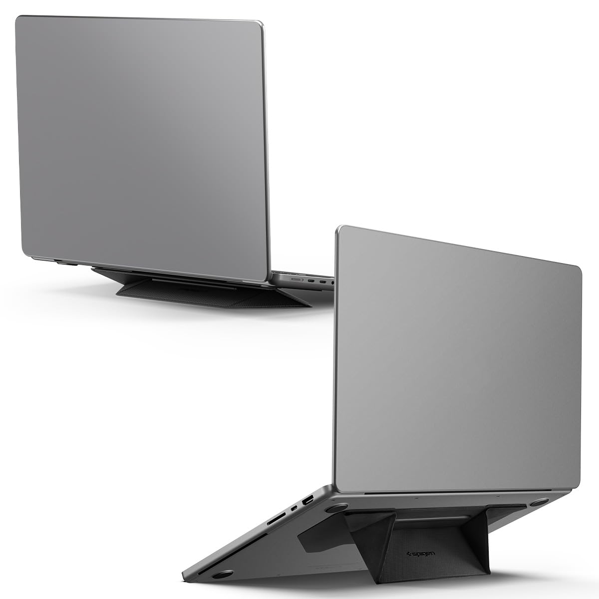 Spigen Slim Fold Supporto PC Portatile [2 Angolazioni] Antiscivolo e Pieghevole, Adesivo Riutilizzabile, Laptop Stand Compatibile con Notebook MacBook Pro Air Neo M2 M3 M4 M5 13 14 15 Pollici e oltre