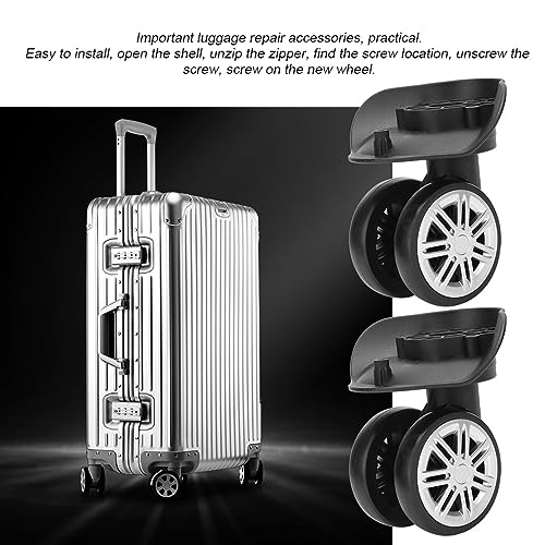 1 Pair Luggage Suitcase Wheels, Outdoor Mutes Double Row Trunk Large Wheel Luggage Wheel Spare Part Universal Wheel Replacement Luggage Suitcase Wheels Suitcase Accessory for Luggage Suitcase Trolley3