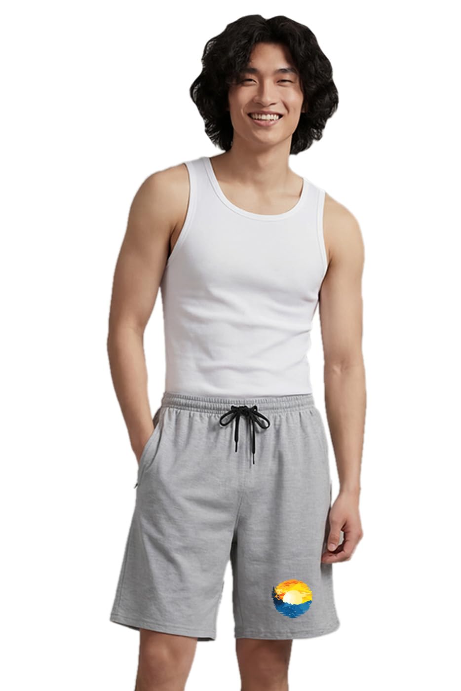 buy that trendz Mens Printed Shorts Sun Graphic Knee Length One Side Pockets Active Mens Shorts-picture-12