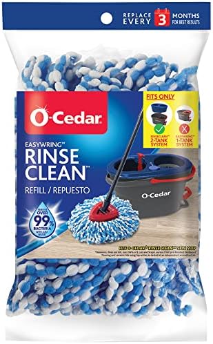O-Cedar EasyWring RinseClean Spin Mop Microfiber Refill, 1-Pack, Blue