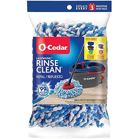 O-Cedar Nachfüller EasyWring RinseClean Wischmopp, Mikrofaser, Nachfüllpack, Bodenbelag, blau, 1-Pack Cover