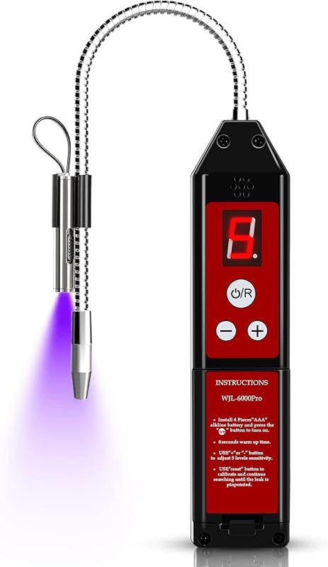 Detector de Vazamento de Gás Refrigerante Simbow WJL-6000PRO LIGHT com Sensor Flexível, Tela LCD, UV e LED