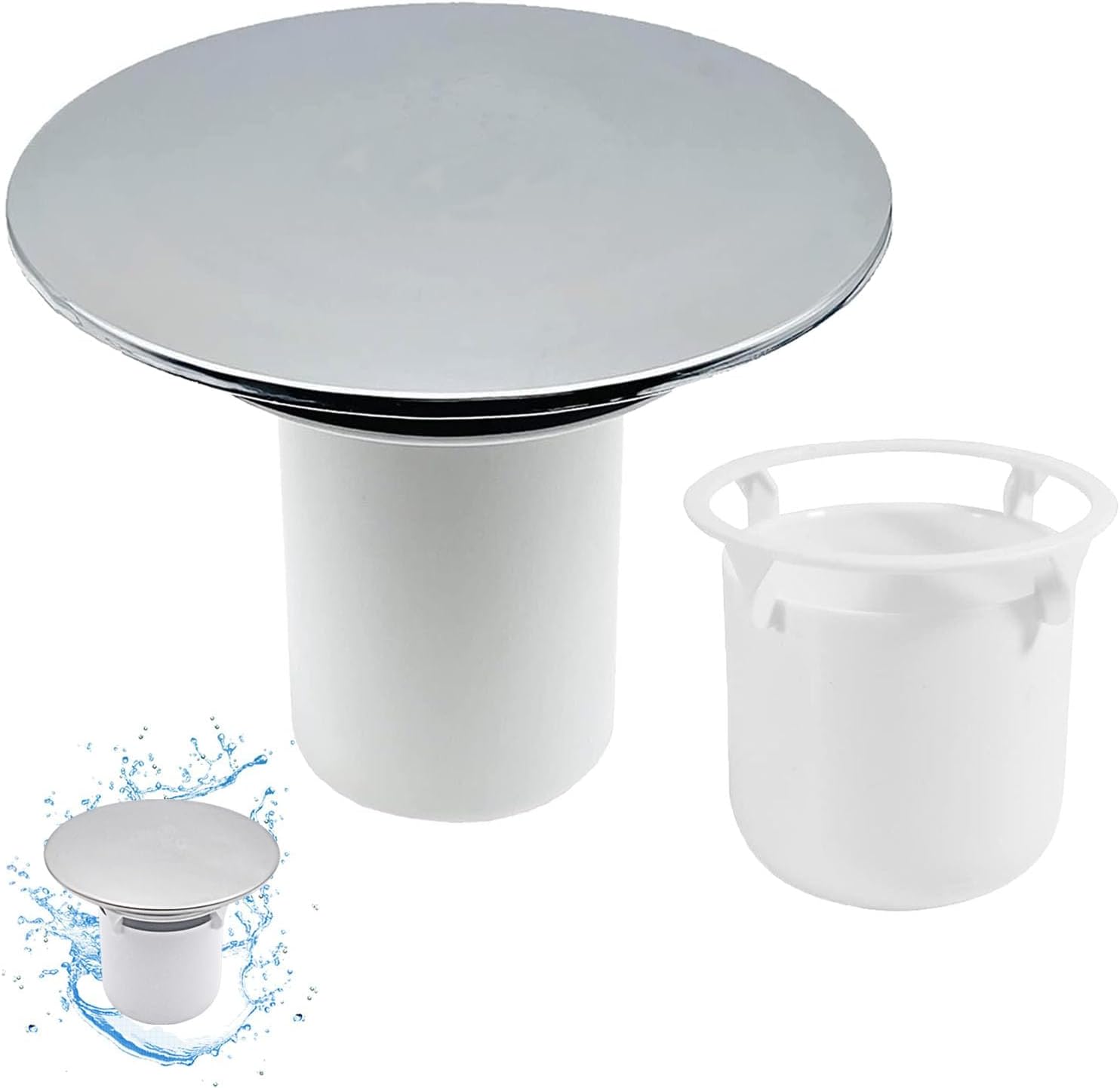 Shower Drain Cover Replacement, 90mm/115mm Shower Plughole Cover Chrome