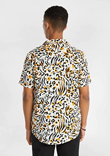 Image of DHRUVI TRENDZ Men's Rayon Regular Fit Shirt Casual Stylish|Printed | Half Sleeve | Formal Shirts| Summer Button-Down