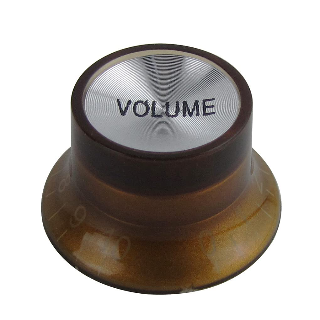 FLEOR Top Hat Style Volume and Tone Control Knobs 2T2V with Alumium Top for SG LP Style Guitar 18-spline Pot,Amber - Image 4