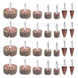 AUPREX 28 Pcs Flap Wheel Sander Set, 60/80/120/240 Grits Sanding Wheel for Drill,1/4 Inch Hex Shank Die Grinder Accessories, Drill Sanding Attachment of 7 Sizes