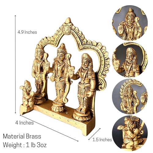 Estatua de Latón Ram Darbar 4.9 pulgadas miniatura 3