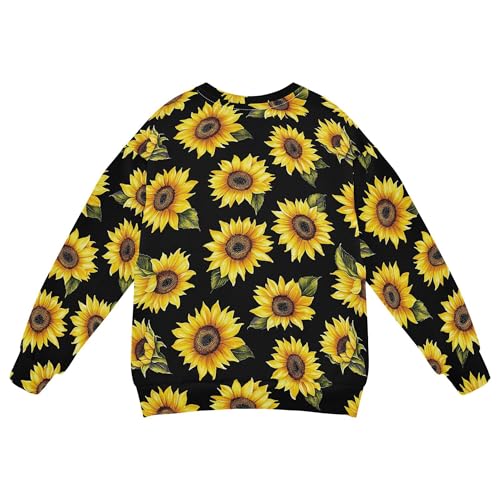 JUNZAN Black Sunflowers Little Kids Hoodie Sweatshirt Long Sleeve Hoodie for Boys Athletic 4T2