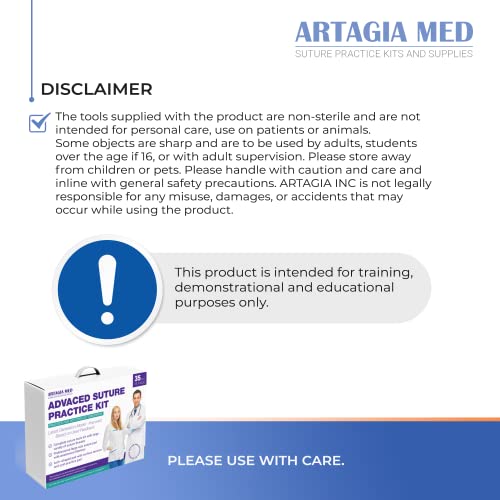 Artagia ADV-SUT-KIT-USA Advanced Practice Kit For Medical Students (35 Pcs) – Latest Generation Of Most Complete Model, Including: Tool Kit With Variety Of Suture Threads thumb #6